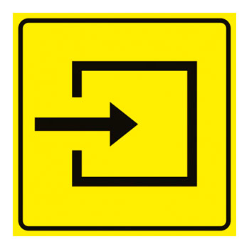 Визуальная пиктограмма «Вход в помещение», ДС20 (пластик 2 мм, 200х200 мм)